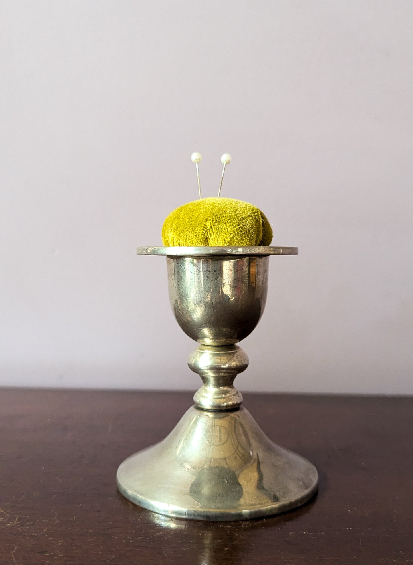 SILVER CANDLESTICK PINCUSHION